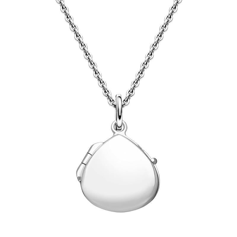 Sterling Silver Tear Drop Keepsake Locket - Silver