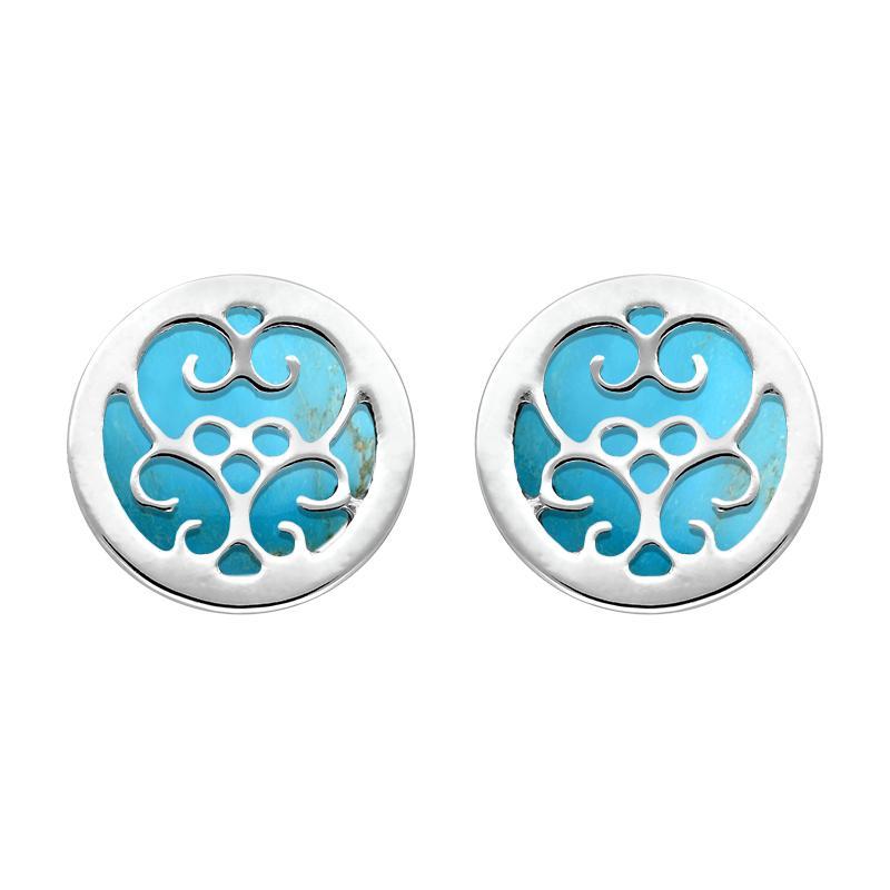 Sterling Silver Turquoise Flore Filigree Earrings