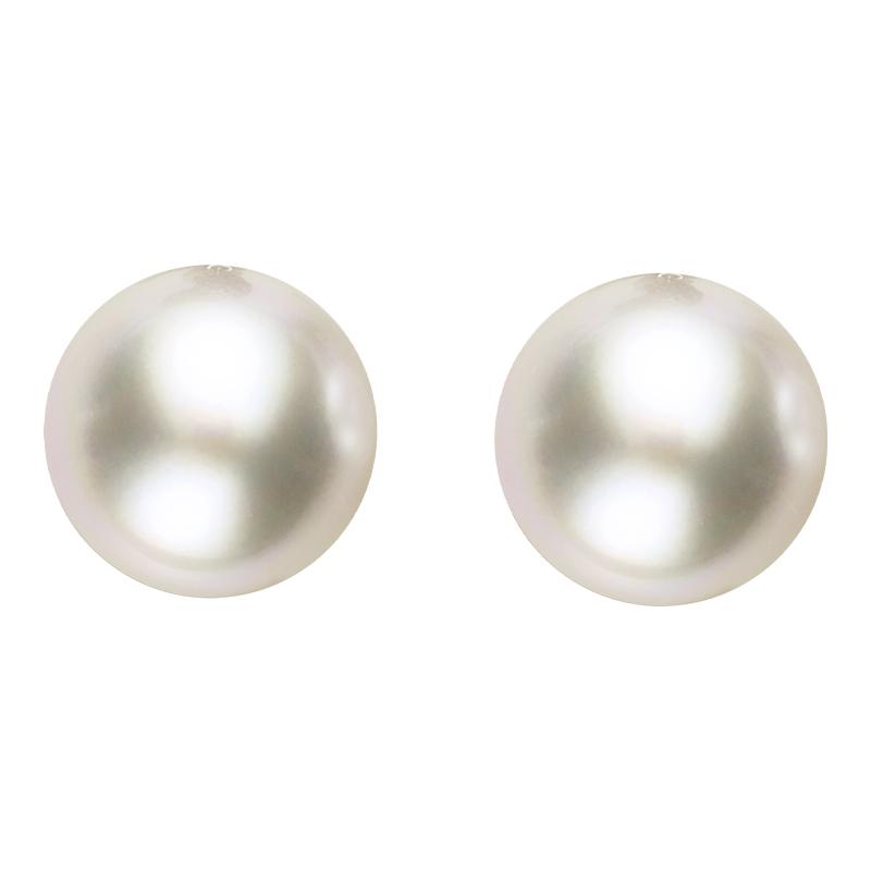 Sterling Silver 8mm White Freshwater Pearl Stud Earrings - Silver