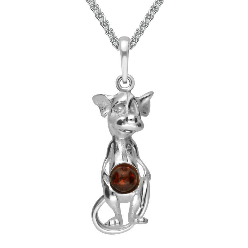 Sterling Silver Amber Small Mouse Necklace
