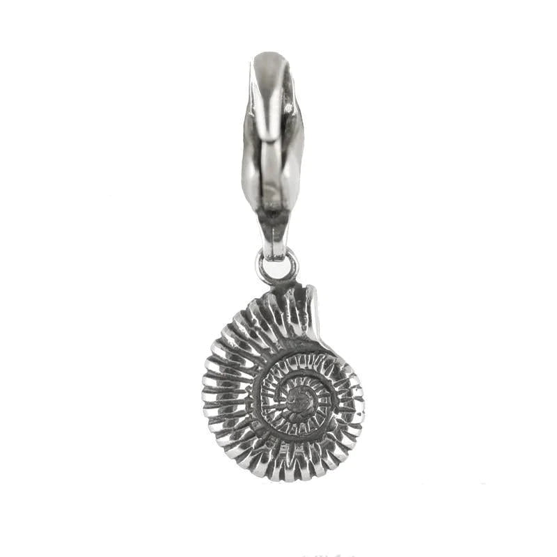 Sterling Silver Ammonite Charm - Silver