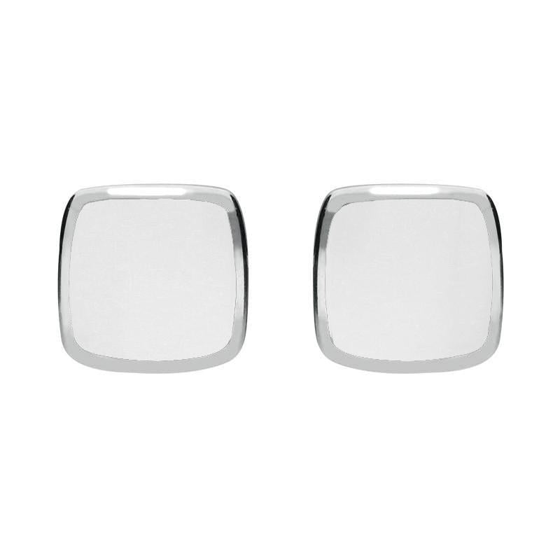 Sterling Silver Bauxite Cushion Stud Earrings - Silver