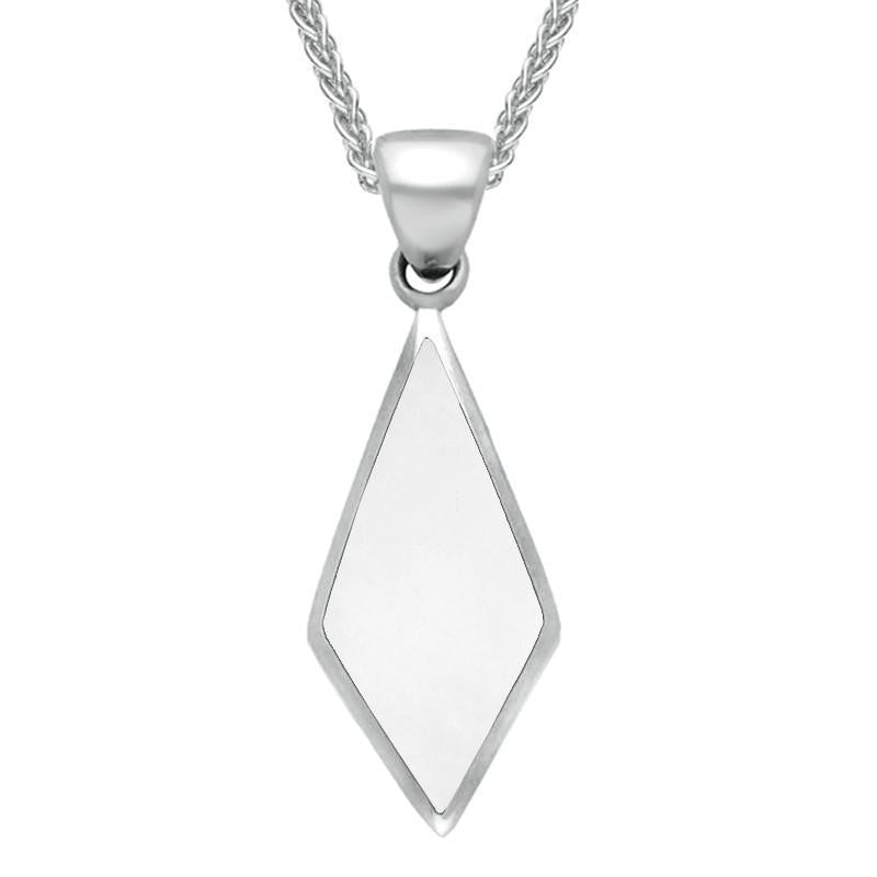 Sterling Silver Bauxite Diamond Shaped Necklace - Silver