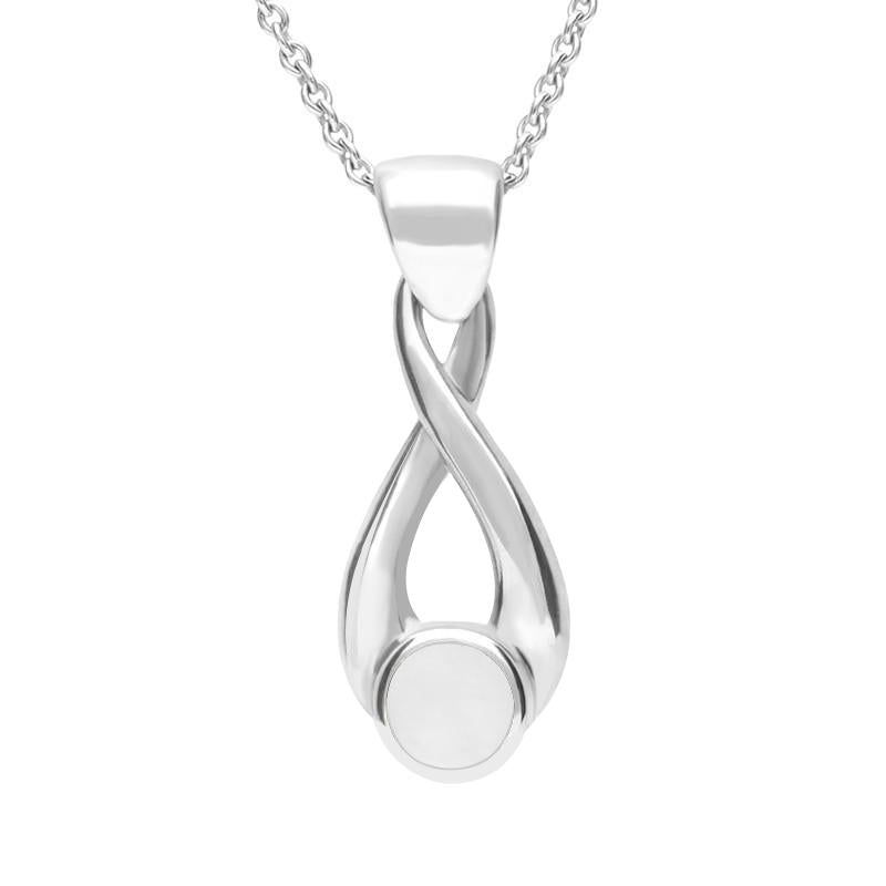 Sterling Silver Bauxite Eternity Loop Necklace - Silver