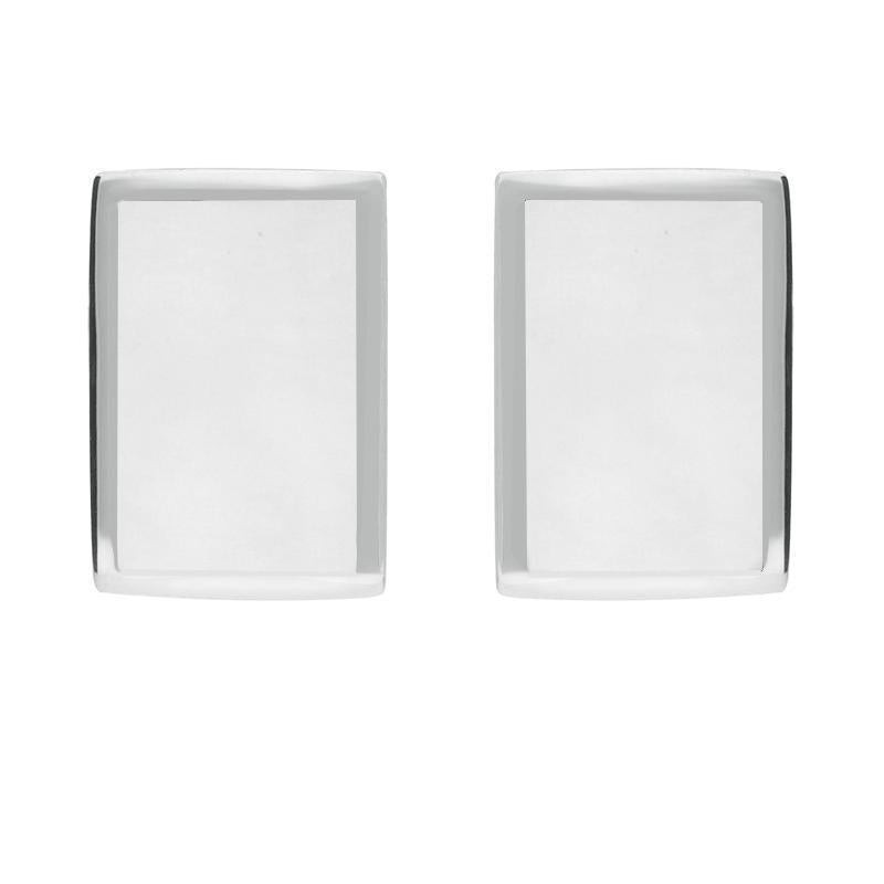 Sterling Silver Bauxite Flat Oblong Stud Earrings