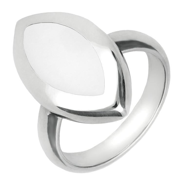 Sterling Silver Bauxite Framed Marquise Ring