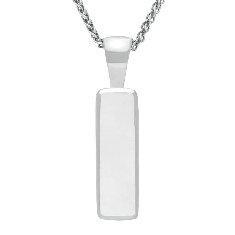 Sterling Silver Bauxite Jet Small Oblong Necklace - Silver
