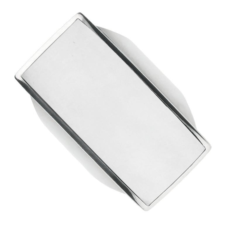 Sterling Silver Bauxite Large Oblong Ring