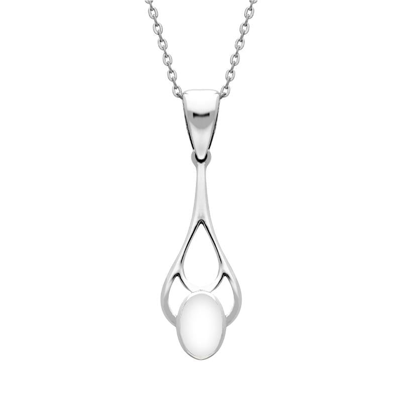 Sterling Silver Bauxite Large Oval Spoon Necklace