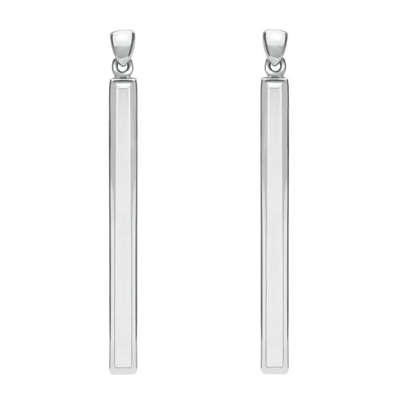 Sterling Silver Bauxite Long Slim Drop Earrings