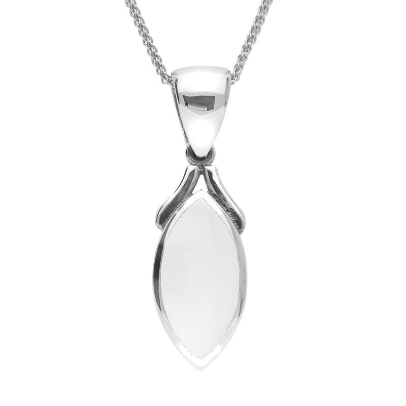 Sterling Silver Bauxite Marquise Necklace - Silver