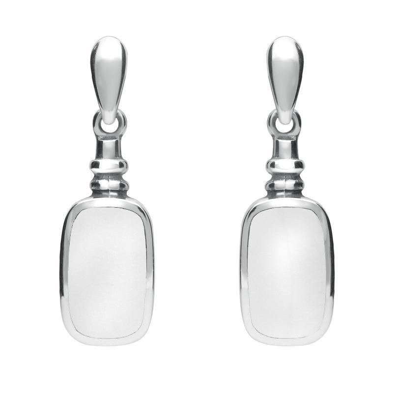 Sterling Silver Bauxite Oblong Bottle Top Drop Earrings