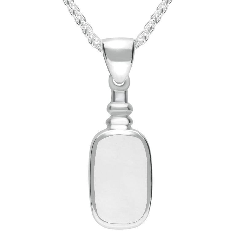 Sterling Silver Bauxite Oblong Bottle Top Necklace - Silver