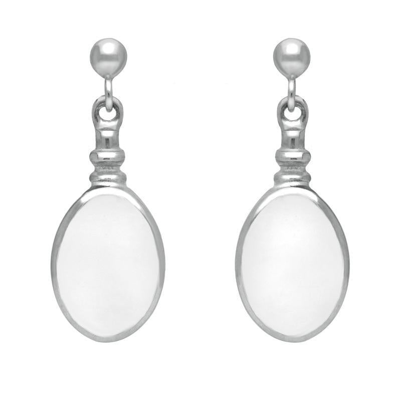 Sterling Silver Bauxite Oval Bottle Top Drop Earrings