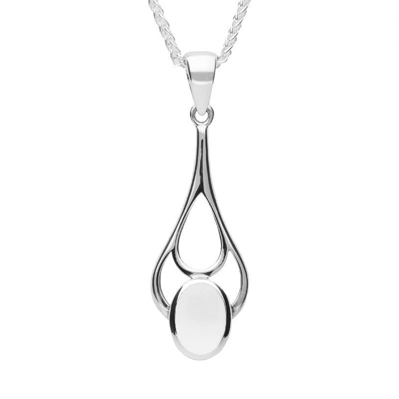Sterling Silver Bauxite Oval Spoon Necklace - Silver