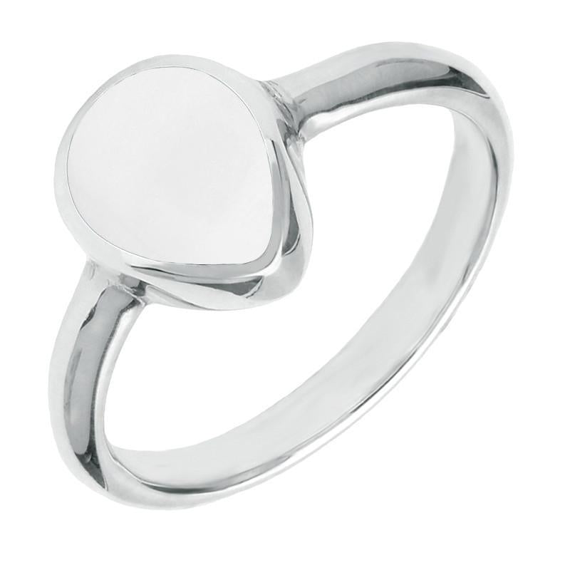 Sterling Silver Bauxite Pear Shaped Ring - Silver