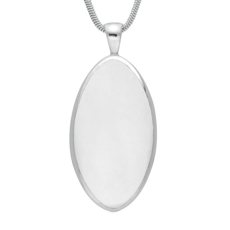 Sterling Silver Bauxite Pointed Oval Necklace - Silver