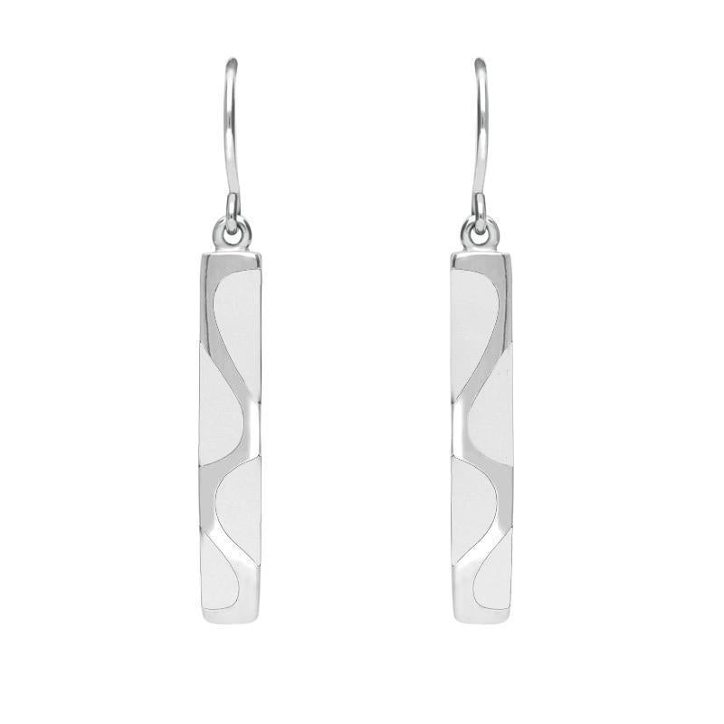 Sterling Silver Bauxite Slim Four Stone Drop Earrings - Silver