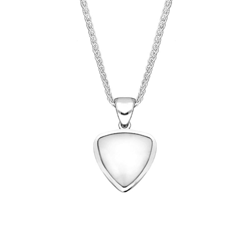 Sterling Silver Bauxite Small Curved Triangle Necklace - Silver