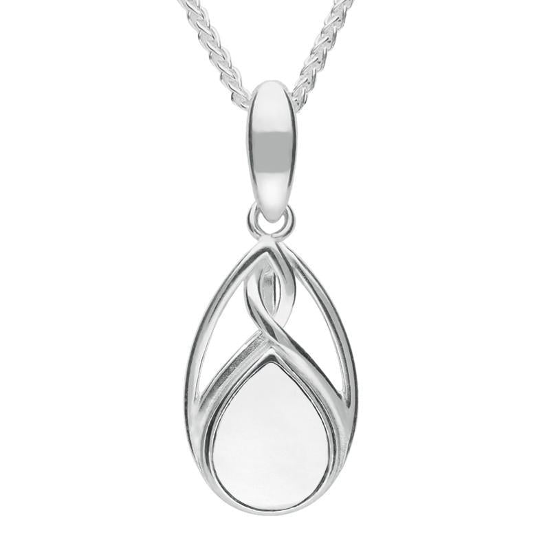 Sterling Silver Bauxite Small Pear Twist Celtic Necklace - Silver