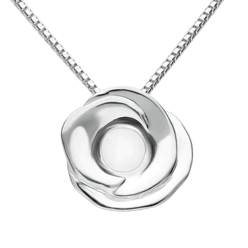 Sterling Silver Bauxite Stone Rose Necklace