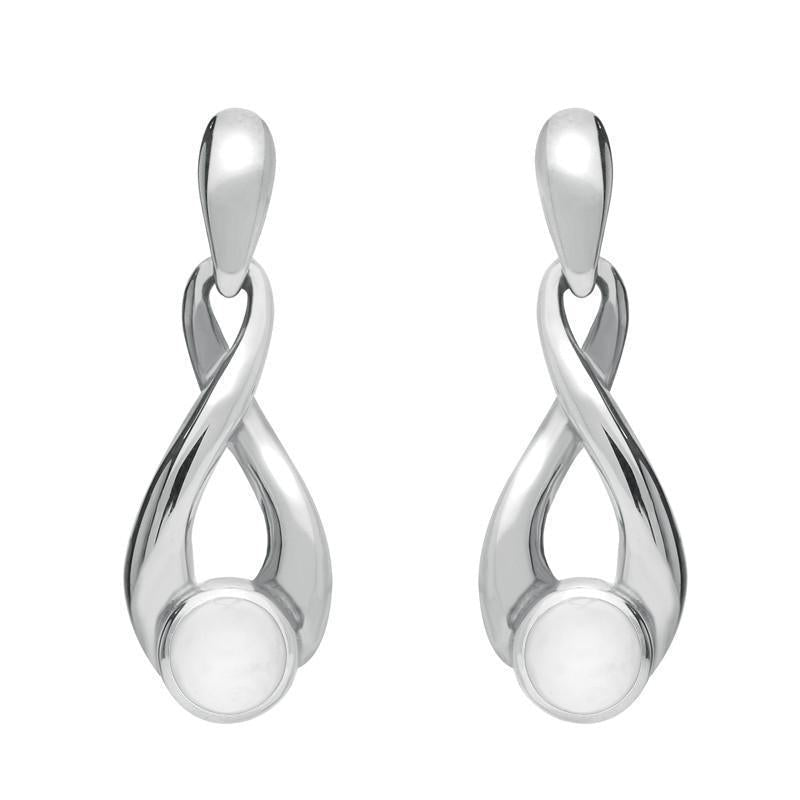 Sterling Silver Bauxite Eternity Loop Drop Earrings