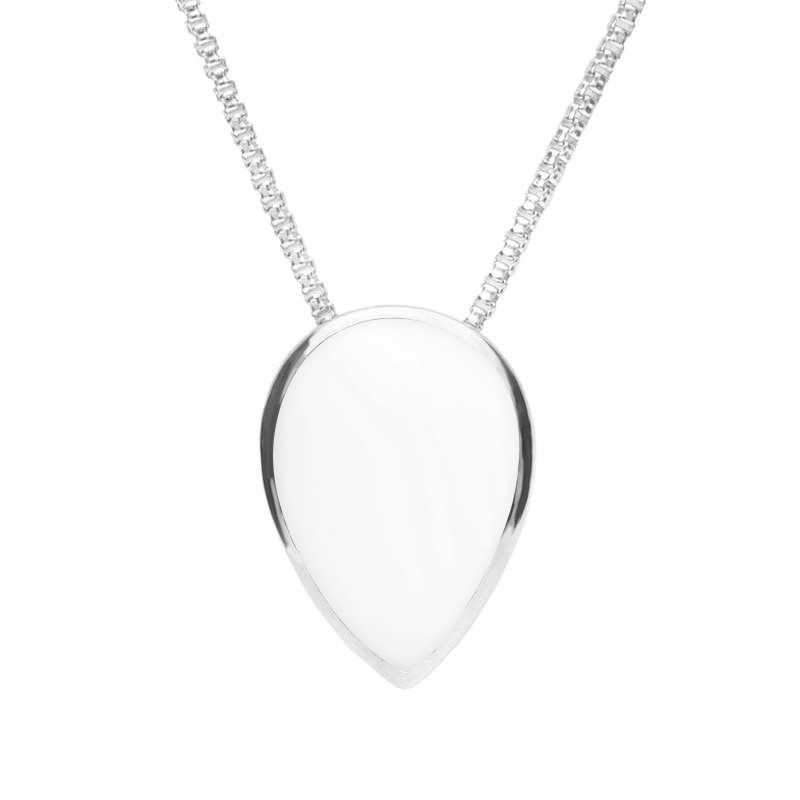 Sterling Silver Bauxite Upside Down Pear Necklace - Silver