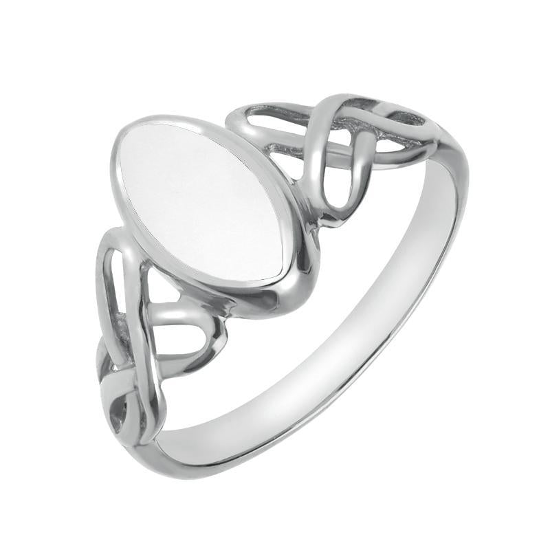 Sterling Silver Baxuite Marquise Celtic Ring