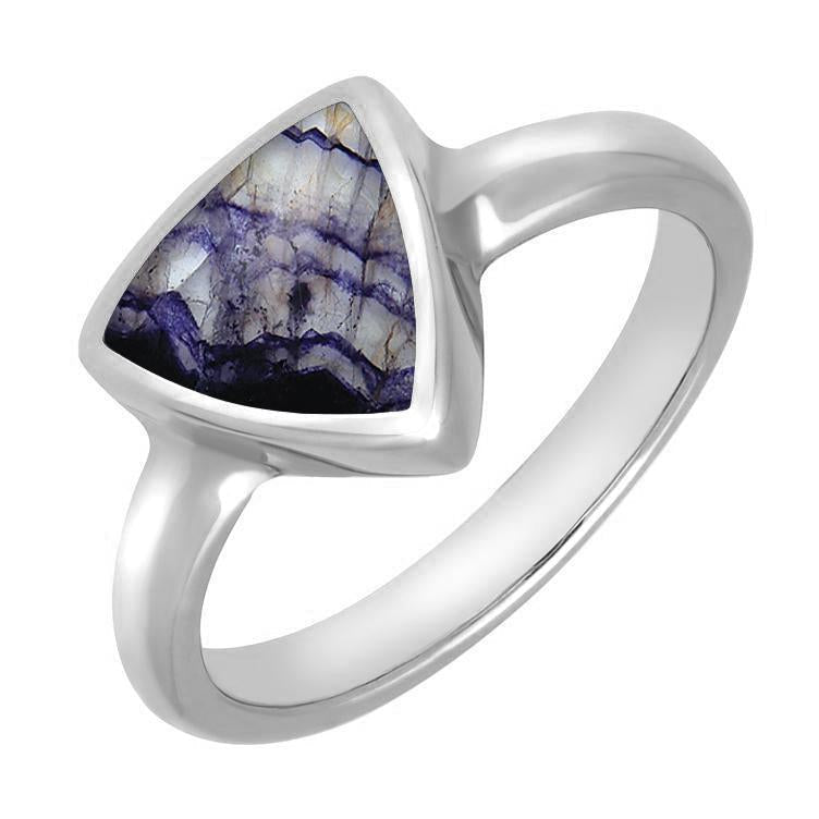 Sterling Silver Blue John Curved Triangle Ring - Option1 Value Silver
