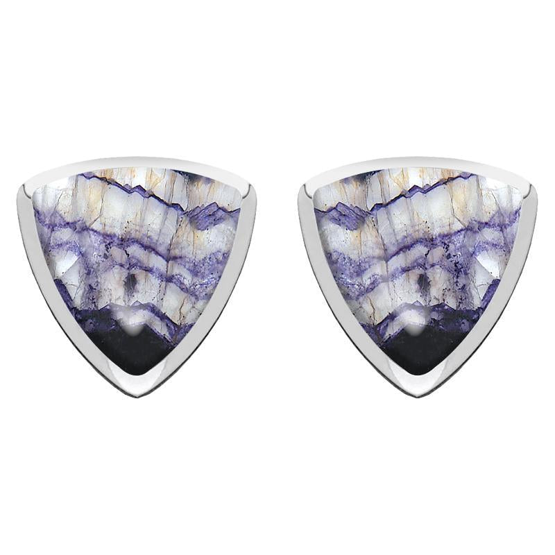 Sterling Silver Blue John Curved Triangle Stud Earrings - Option1 Value Silver