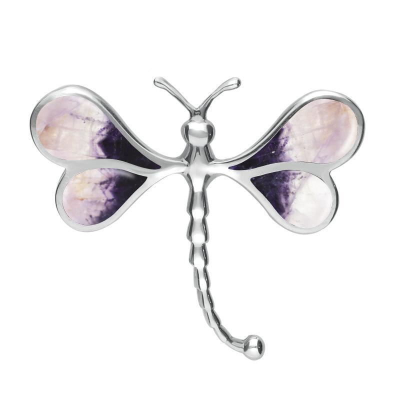 Sterling Silver Blue John Dragonfly Brooch - Option1 Value Silver
