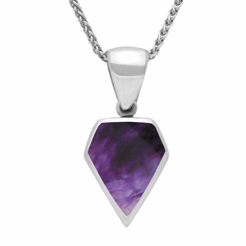 Sterling Silver Blue John Kite Shaped Necklace - Silver