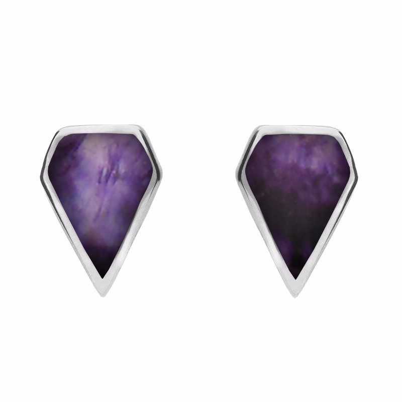 Sterling Silver Blue John Kite Stud Earrings - Option1 Value Silver