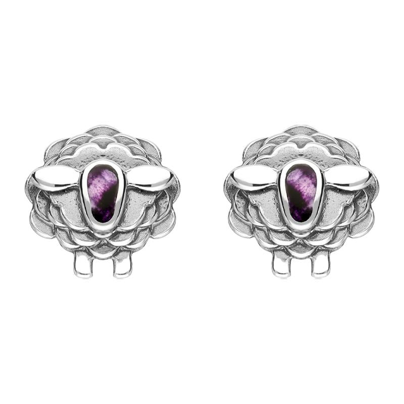Sterling Silver Blue John Sheep Stud Earrings