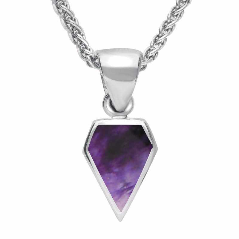 Sterling Silver Blue John Small Kite Necklace - Silver