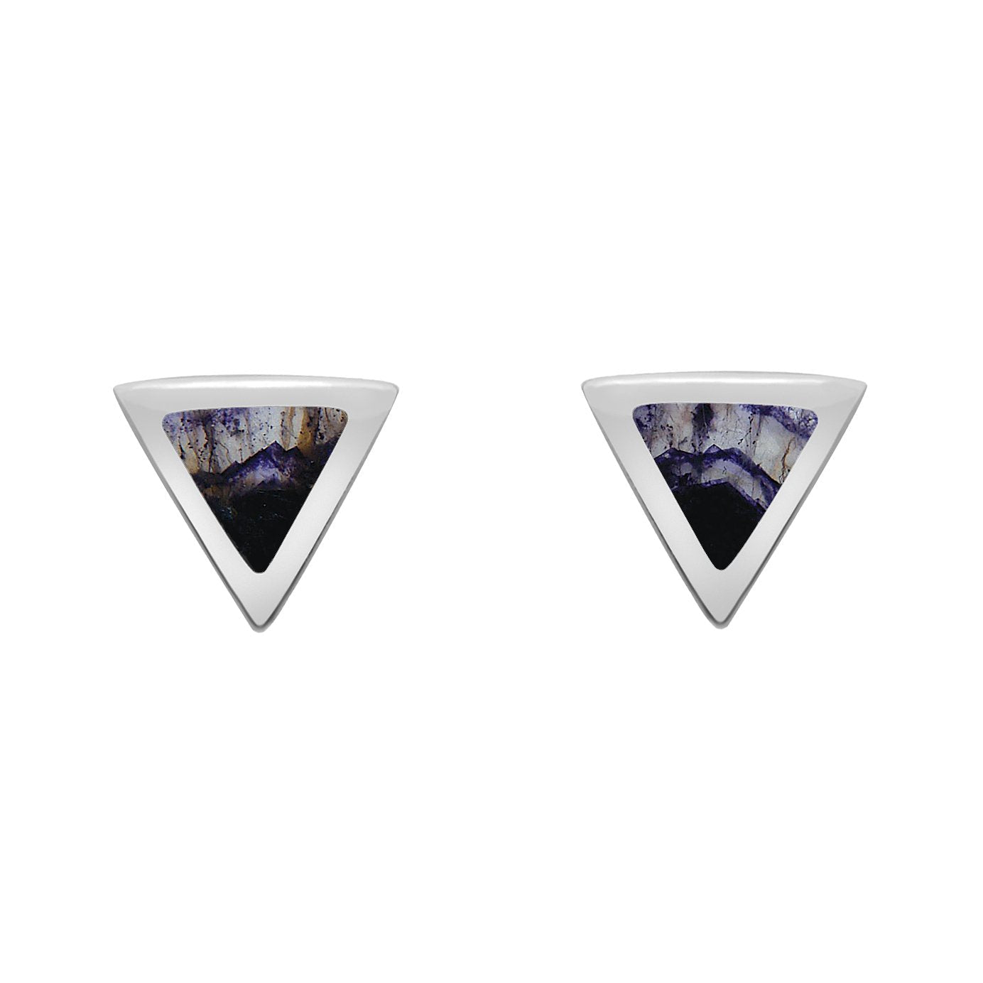 Sterling Silver Blue John Dinky Triangle Stud Earrings