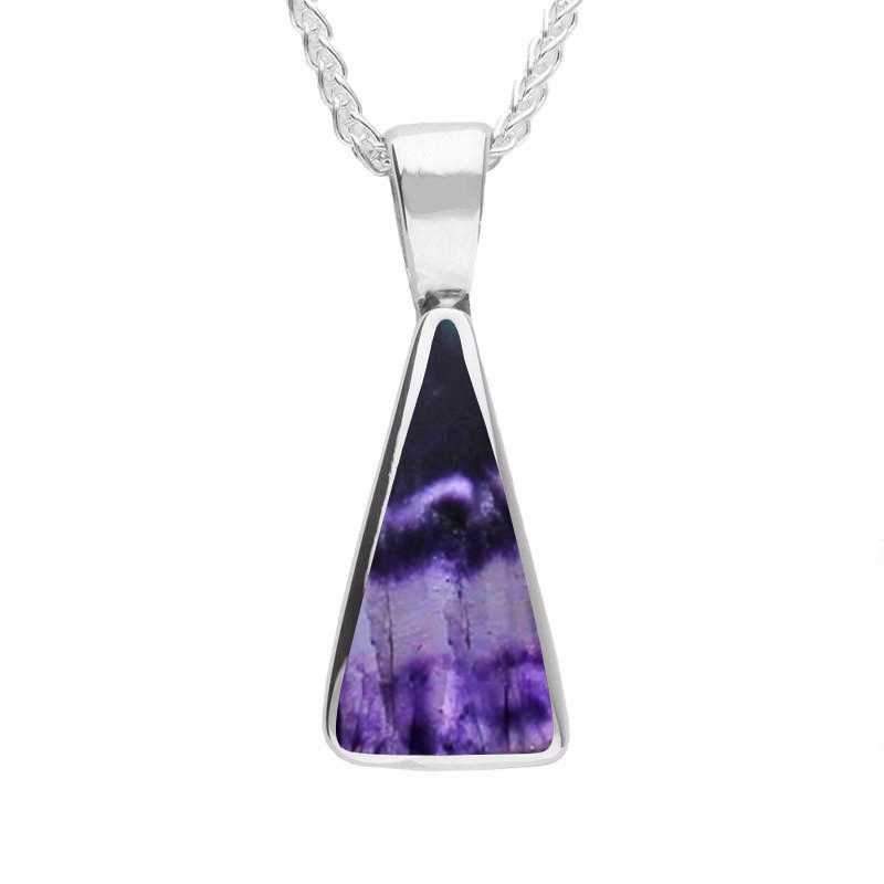 Sterling Silver Blue John Triangle Necklace - Option1 Value Silver