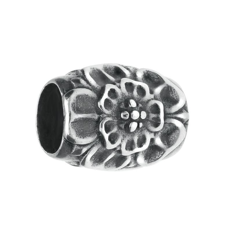 Sterling Silver Great Yorkshire Show Rose Barrel Charm - Silver