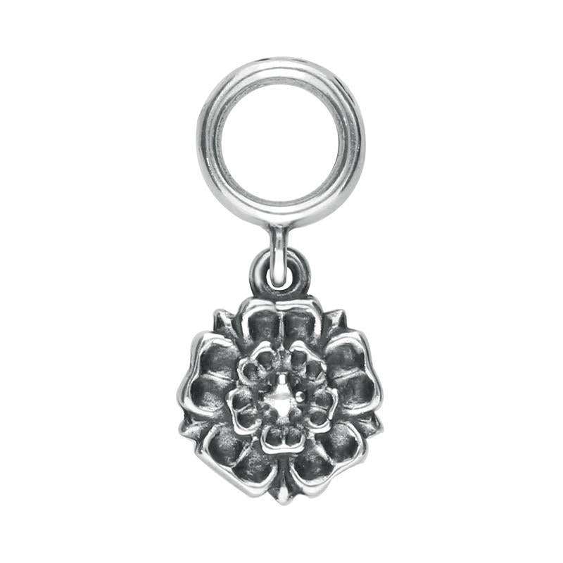 Sterling Silver Great Yorkshire Show Rose Charm - Silver