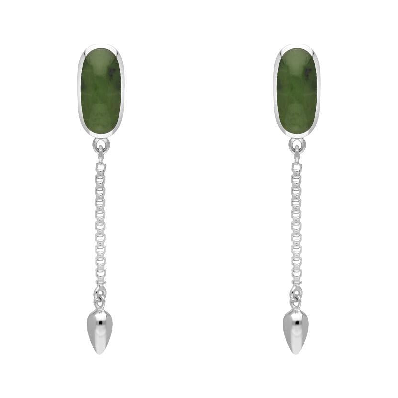 Sterling Silver Jade Lineaire Medium Drop Stud Earrings