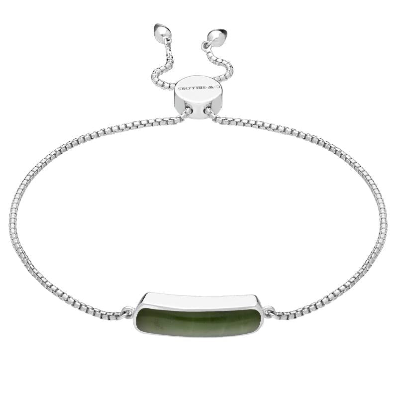 Sterling Silver Jade Lineaire Petite Bracelet