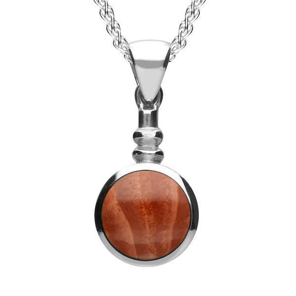 Sterling Silver Jasper Bottle Top Necklace - Silver