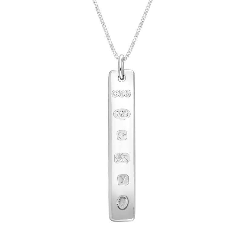 Sterling Silver King's Coronation Hallmark Polished Ingot Pendant D