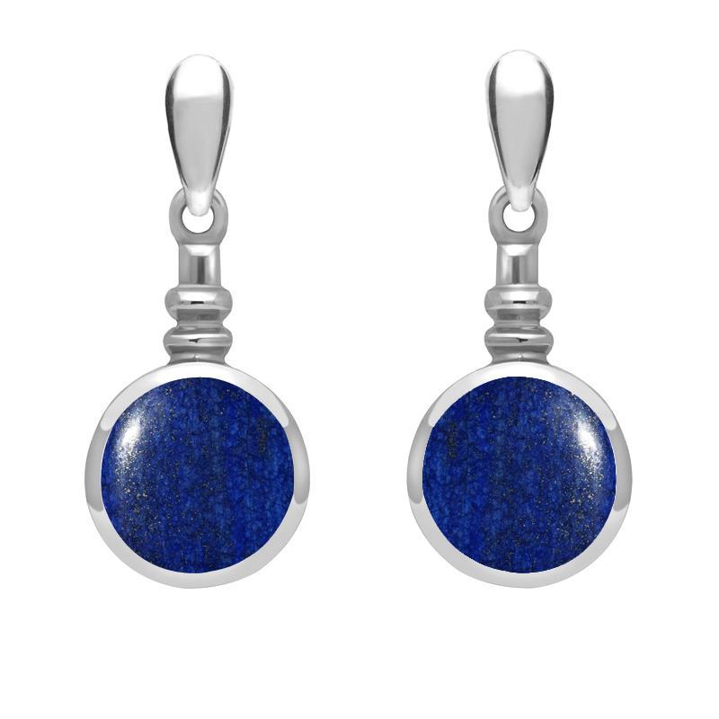 Sterling Silver Lapis Lazuli Bottle Top Drop Earrings - Option1 Value Silver