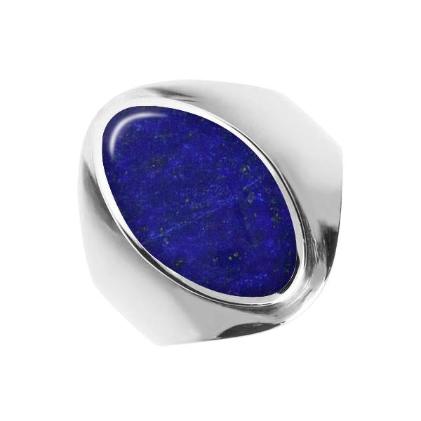 Sterling Silver Lapis Lazuli Oval Ring - Option1 Value Silver