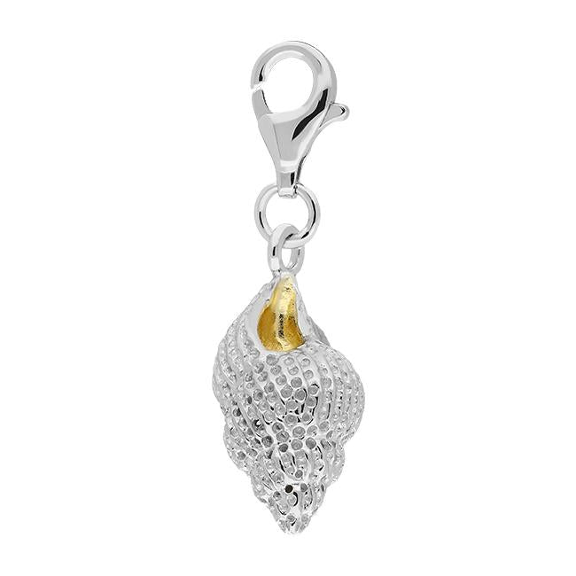Sterling Silver Small Conch Shell Charm - Silver