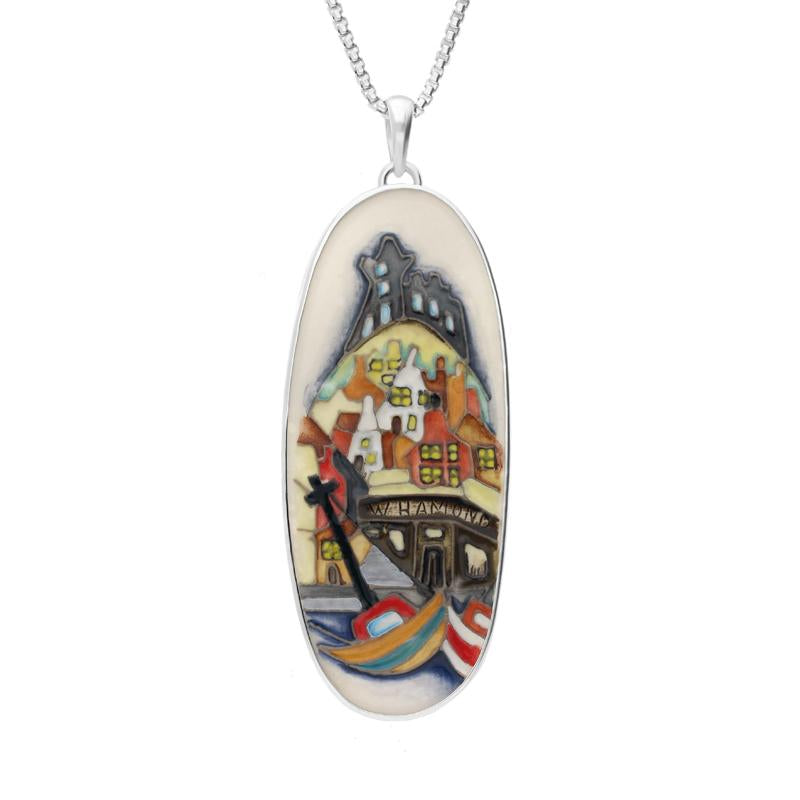 Sterling Silver Moorcroft Oval Necklace