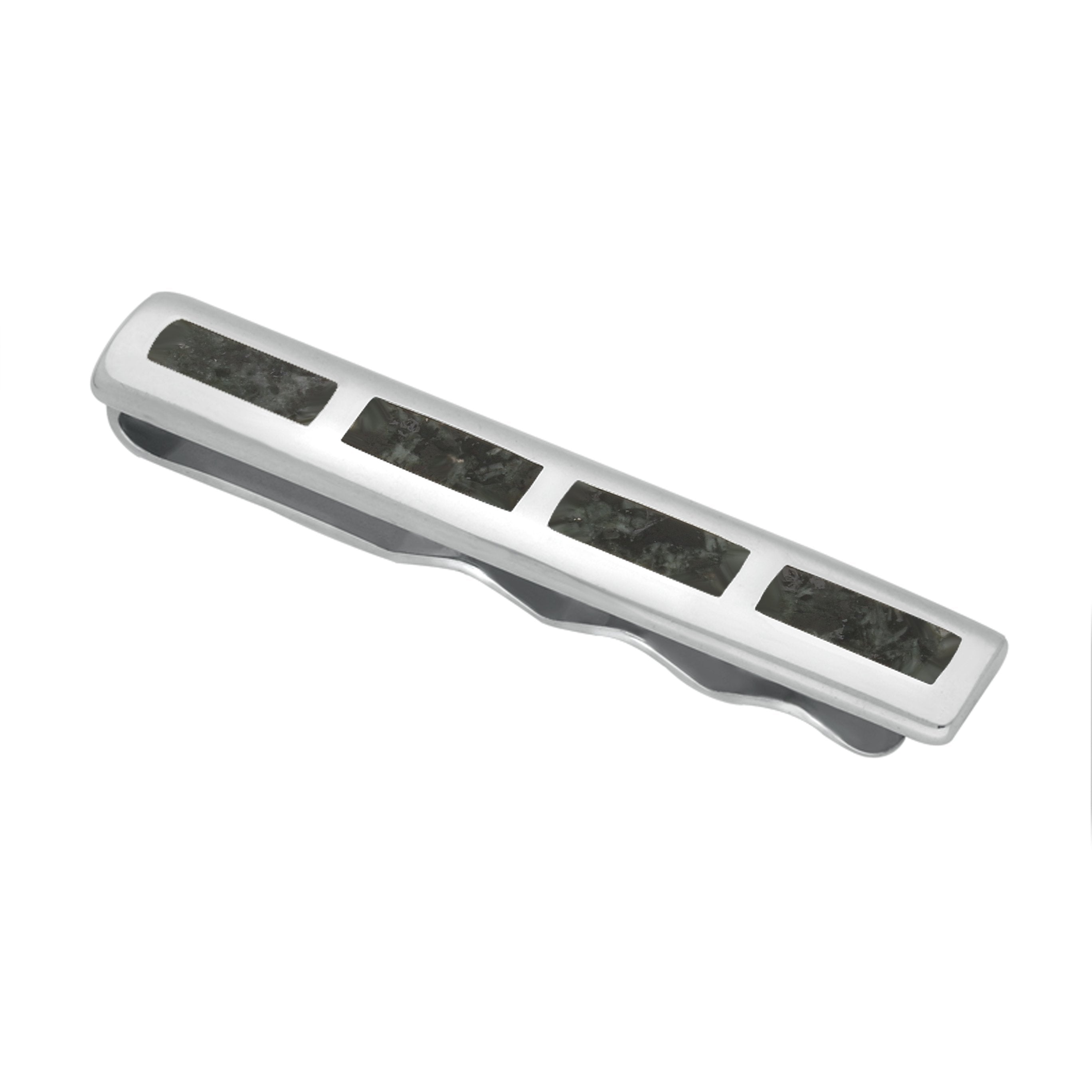 Sterling Silver Preseli Bluestone Four Stone Inlaid Tie Slide