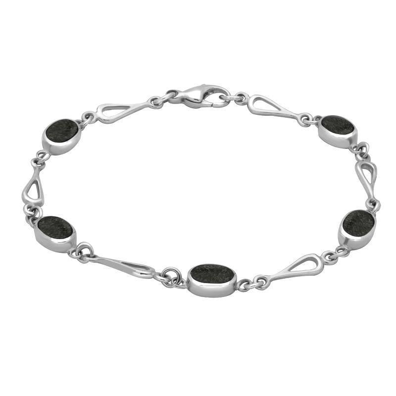 Sterling Silver Preseli Bluestone Spoon Link Bracelet