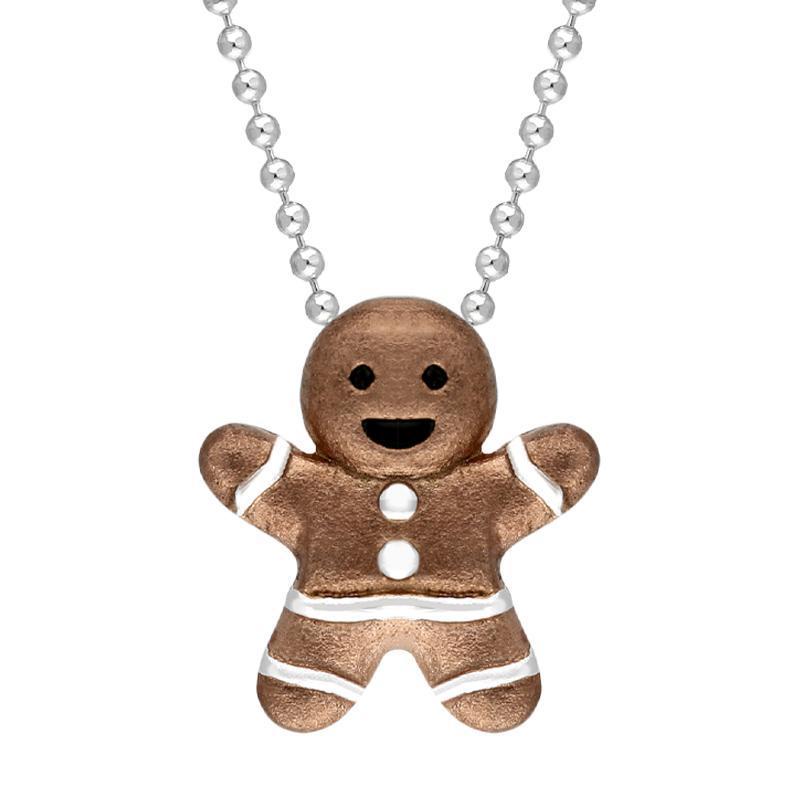 Rose Gold Plated Sterling Silver Gingerbread Man Pendant - Option1 Value Yellow Gold